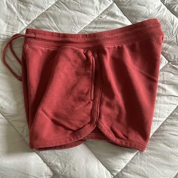 J.Crew University Terry Drawstring Shorts & Cropped Sweatshirt matching set red - Picture 6 of 15